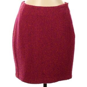 Vintage Cache 90’s Wool Gold Label Tweed A-Line Skirt Pink Orange Size 8 Medium